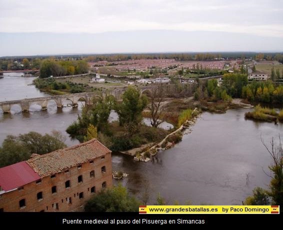 SIMANCAS PUENTE MEDIEVAL RIO PISUERGA